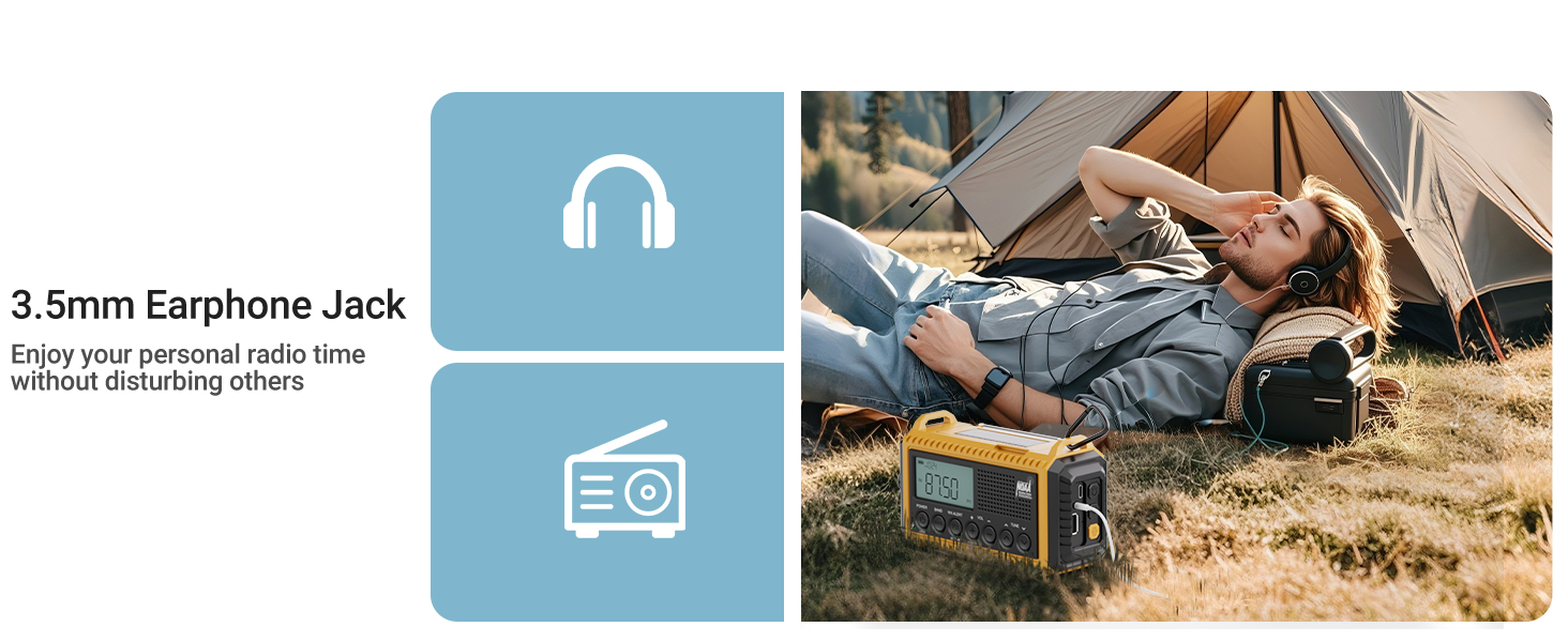 portable radio with headphones