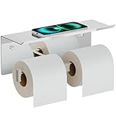FORIOUS Toilet Paper Holder with Shelf, 304 Stainless Steel Wall Mount Commercial Toilet Paper Di...