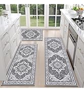 Farmhouse Kitchen Rugs Sets of 3 Non Slip Washable Kitchen Rugs and Mats Boho Kitchen Mats f...