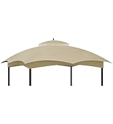 Replacement Canopy Top Cover, Double Tiered Waterproof Canopy Roof for Lowe's Allen Roth 10X12 Ga...