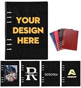 DODOPEN Personalized Notebook, Custom Notebook Logo/Text, 4 Color, A5 Binder 6 Ring Refillable Jo...
