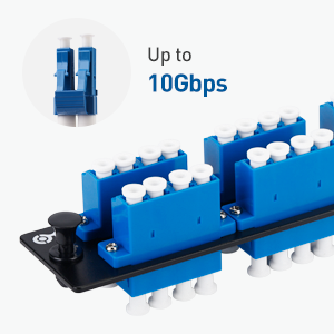 6-Port Fiber Patch Panel with 6 Duplex LC Fiber Optic Adapters