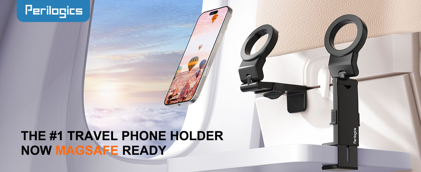 MagSafe Airplane Phone Holder. clamp on the airplane meal tray, hold/magnetic iPhone stably