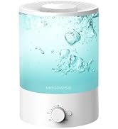 MegaWise Healthy Top-Refill Cool Mist Humidifiers for Bedroom, 24dB Ultrasonic Air Vaporizer with...