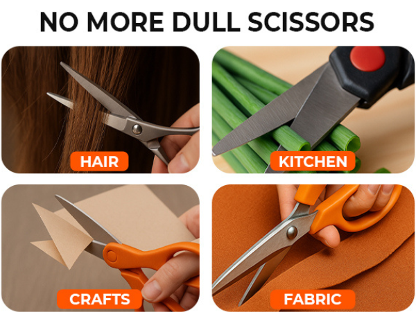 Adjustable angle scissor sharpener tungsten steel durable Orange Ninja right hand all scissors