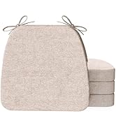 AAAAAcessories D-Shaped 2'' Thick Chair Cushions, Removable, Machine Washable Cover and Ties, Cha...
