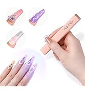 SAVILAND Handheld U V Light for Nails: 2025 Pink 3W Portable Mini UV Light for Gel Nail Sticker L...