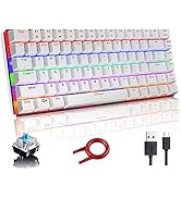 FELiCON Mechanical Keyboard, AK33 Rainbow LED Backlit USB Cable Gaming Mechanical Keyboard, 82-Ke...