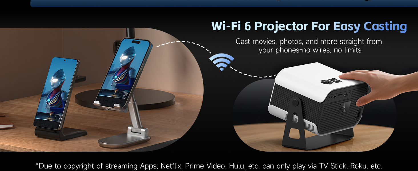 4K Projector with wifi and bluetooth
