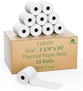 2 1/4" 85' feet Thermal Paper,BPA Free Receipt Paper,Cash Register Paper Rolls Fits for Most Cred...