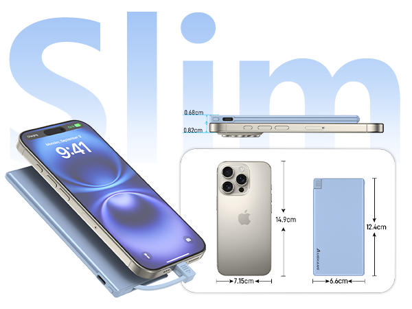 portable charger with built in cable