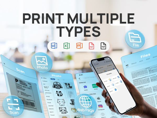 Printer Portable printer thermal printer inkless printer wireless printer