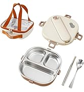 Ausenzup Stainless Steel Bento Box, 800ml Leakproof Lunch Box, Easy To Open And Close, Food Stora...