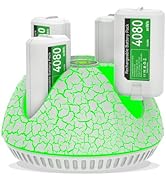 Rechargeable Battery Pack for Xbox Controller, RGB Xbox Controller Charger Station with 4X3600mWh...