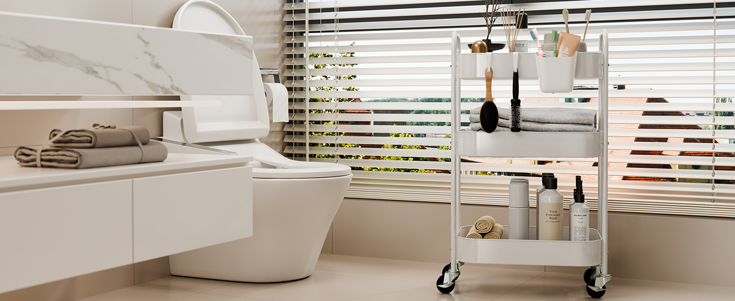 3-Tier Metal Rolling Cart