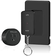 Black Remote Control Outlet, WILAWELS Wireless Light Switch with Magnetic Base, On Off Remote Out...