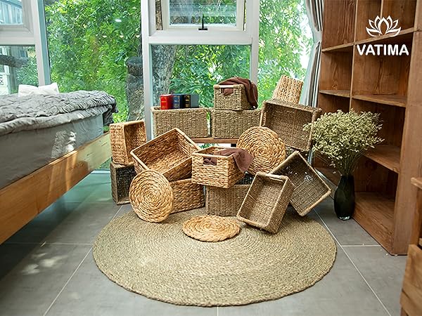 wicker storage baskets 