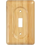 YDJSA Decorative Light Switch Covers Bamboo Wood Switch Plate Covers Single Toggle Stylish Wood S...