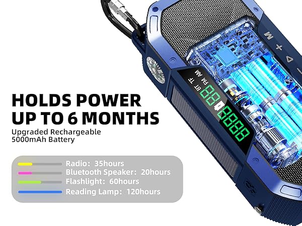 crank radio solar charging with flashlight and power bank