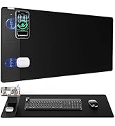 4-in-1 Mouse Pad with Magnetic Wireless Charging Phone Stand, 31.5"x15.8" Large, Waterproof Smoot...