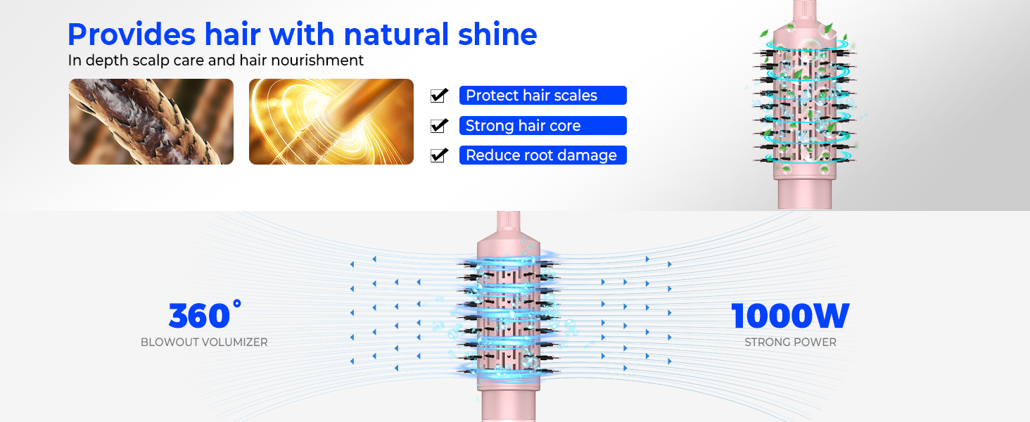 3 in 1 hot air styler and rotating brush