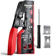 AMPCOM RJ45 Pass Through Crimping for STP Cat7/6A, UTP Cat6/5E/5,RJ45/RJ11 Connectors