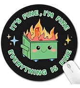 Hancynir Dumpster on Fire Round Mouse Pad, Cute Funny Mousepad for Desk Laptop Gaming, Small Mous...