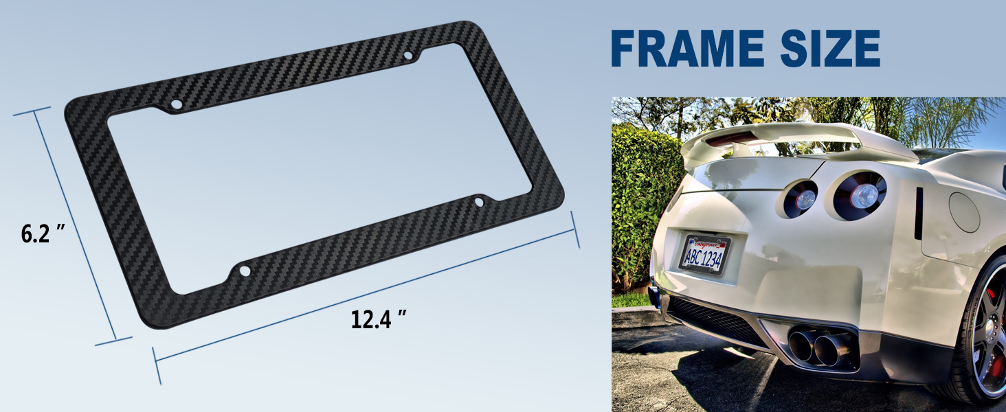 license plate frames holder carbon fiber black car black cool tag number plastic 2 pack cover screw