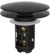 Hibbent Upgraded 3 in 1 Bathroom Sink Drain Strainer, Pop Up Sink Stopper with Big Push Cap, Anti...