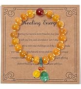 Inspirational Natural Stone Bracelet for Women Men ,Healing Gift-8 Chakra Energy Bracelet with Ja...