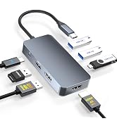 4K@60Hz HDMI Display Port USB C Docking Station Dual Monitor for Dell/HP/Mac Laptop, 7 in 1 USB C...