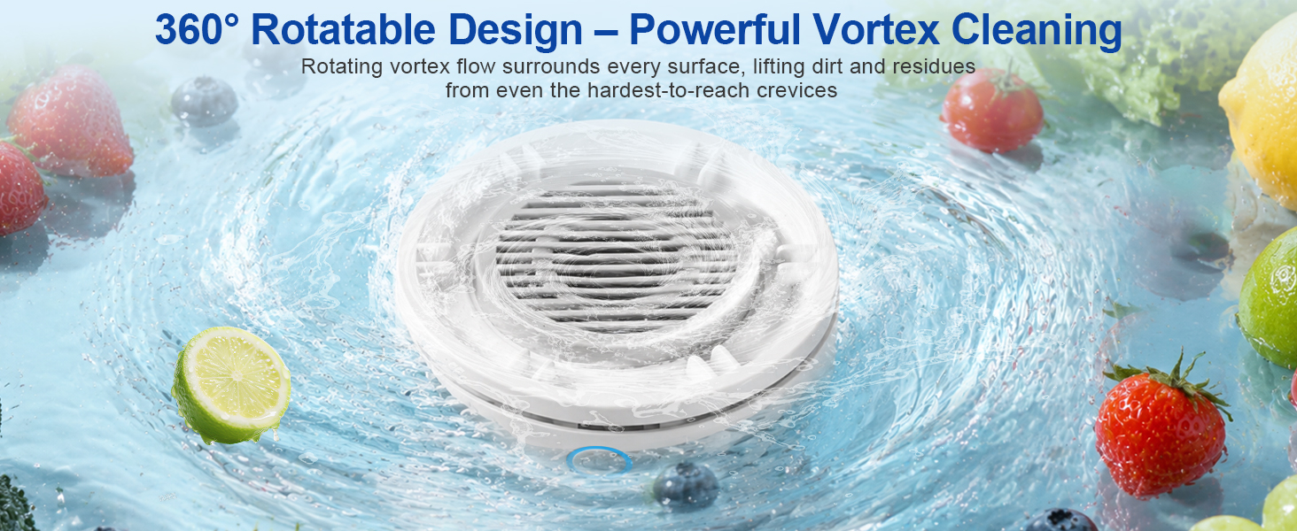 Rotatable fruit and veggie washer