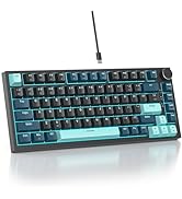 Mosptnspg 75% TKL Wired Mechanical Keyboard,RGB Backlit Gasket Mount 82 Key Hot Swappable Custom ...