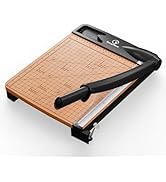 12 Inch Heavy Duty Paper Cutter, Wood Guillotine Paper Cutter &amp; Trimmer, 12-16 Sheets Capacity Cu...