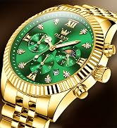 OLEVS Watch Men Classic Gold Stainless Steel Watches for Men Analog Quartz Waterproof Luminous Ch...