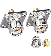 TUOLNK SMA Female to UHF Female Jack Panel Chassis Mount RF Coax Adapter SO239 PL259 UHF to SMA 4...