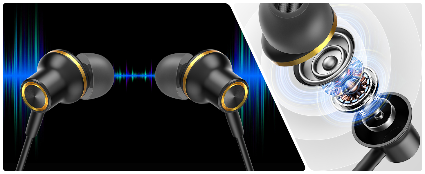 HiFi Stereo Microphone Headset Volume Control Earphone 