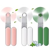 3 Pcs Handheld Mini Fan Bulk, 360°Rotate Powerful Portable Personal Fan [8-17 Working Hours], Fol...