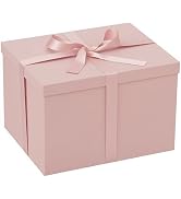 Rinrda Extra Large Gift Box,15x12x10 Inches,Pink Gift Boxes with Lids for Presents,10-inch Deep B...