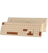 ATTACK SHARK Gaming Keyboard Wired,RGB Backlight Ergonomic 108 Keys Mechanical Feeling Keyboard,Q...