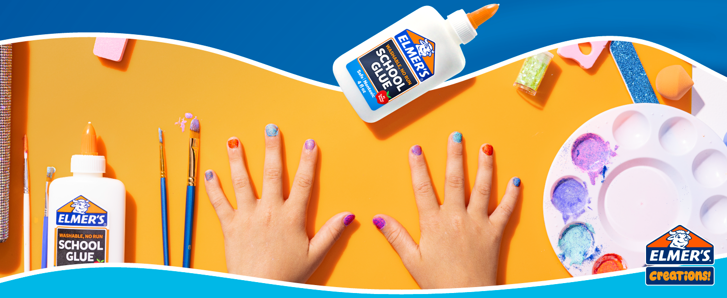 elmers creations activity use case paint nails glue mix colorful school summer kids teacher unique