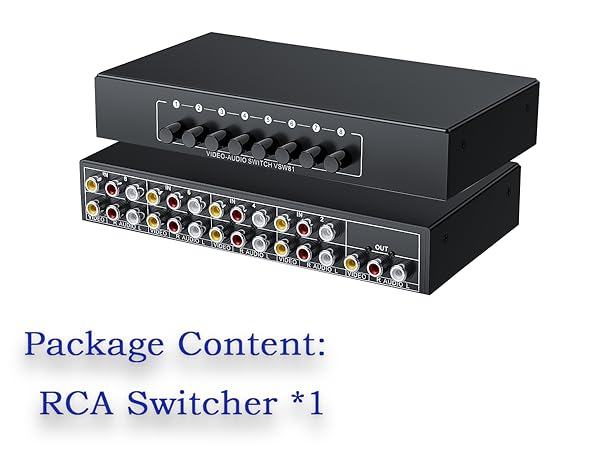 8 in 1 Out R/L RCA Stereo Audio Video Switch Manual Switching audio visual rca composite switcher