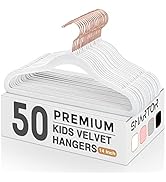 Smartor Kids Velvet Hangers 50 Pack, 14 Inch Premium Non Slip Kids Felt Hangers for Closet, Space...