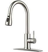 FORIOUS Kitchen Faucets with Pull Down Sprayer, Brushed Nickel High Arc Single Handle Stainless S...