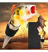 LULLEA Bass Fish Wine Stopper – Funny Fishing Gifts for Men, Dad, Grandpa, Anglers – Colourful Ch...