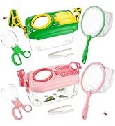 2 Set Bug Catcher for Kids- Educational Bug Catching Kit Including Butterfly Net, Insect Clip, Tw...