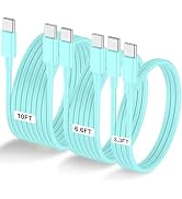 3-Pack Green [3.3FT+6.6FT+10FT] 60W USB C to USB C Cable, Type C Fast Charging Cable for iPhone A...
