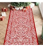 HUGEAR Christmas Area Rug 2x8 Runner Rugs Machine Washable Hallway Rugs Low Pile Carpet Red/White...