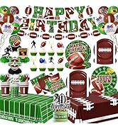 Football Birthday Party Decorations, 191Pcs Football Party Supplies Includes Plates,Napkins,Cups,...