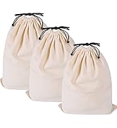MISSLO Cotton Breathable Dust-proof Drawstring Storage Pouch Bag (Pack 3 M)